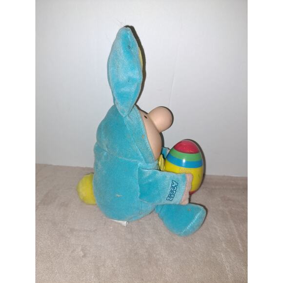 Vtg 1988 ZIGGY Blue Easter Bunny W Removable Plastic Easter Egg Collectible - Picture 2 of 5